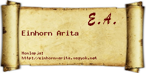 Einhorn Arita névjegykártya